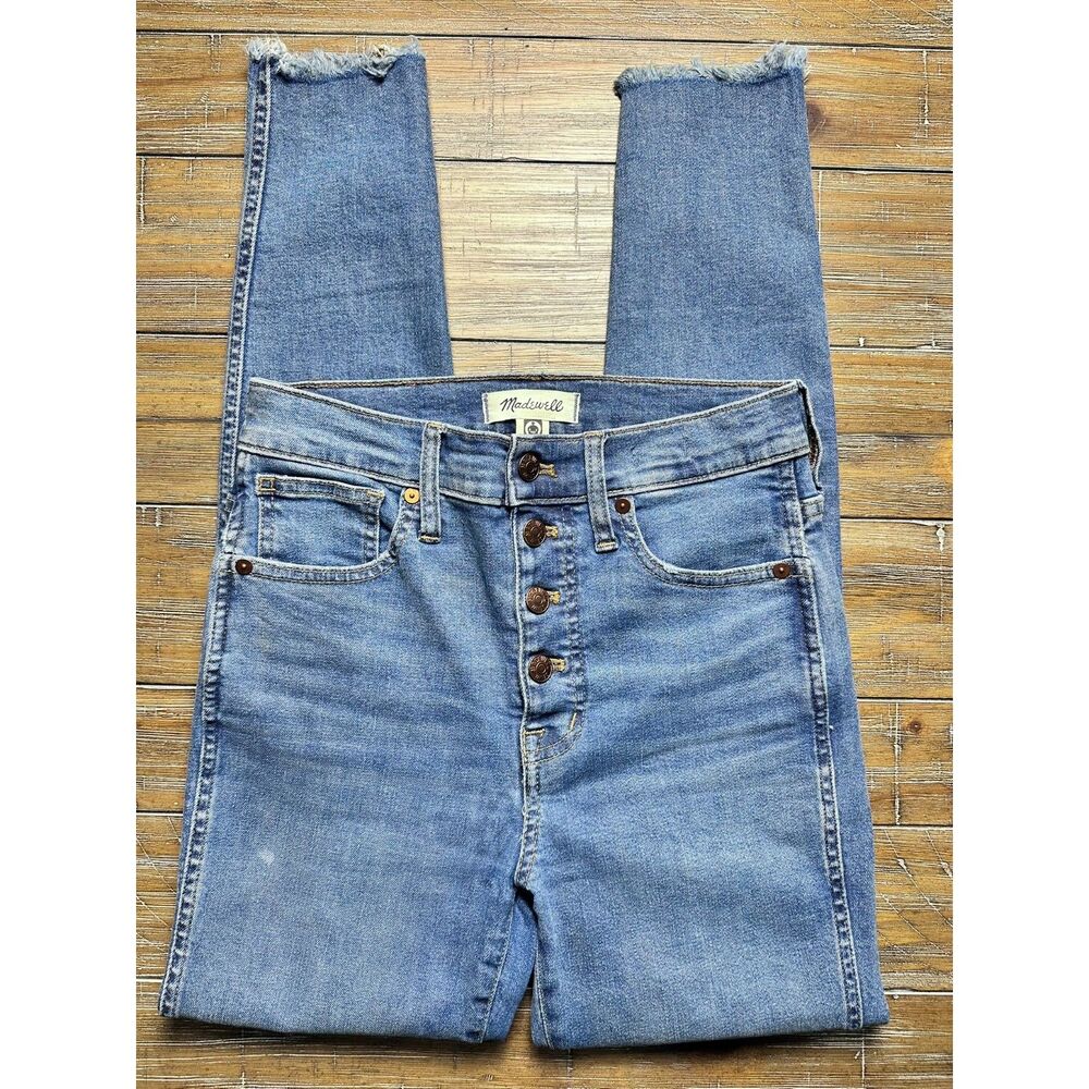 Madewell 10 Inch High Rise Skinny Jeans Women's 26 Button Fly Raw Hem
